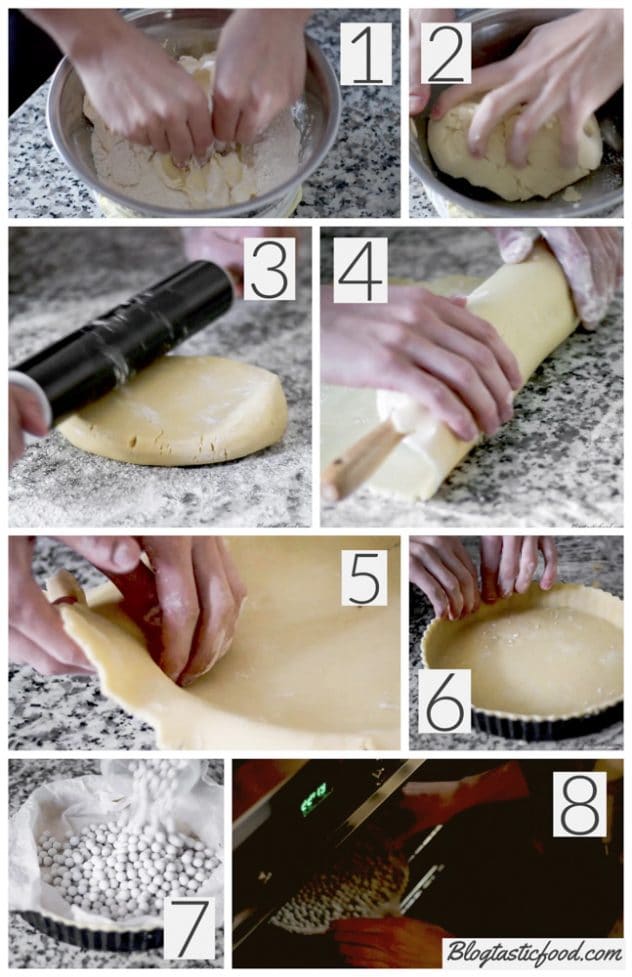 A step by step guide on how to make sweet pastry for a pie. 