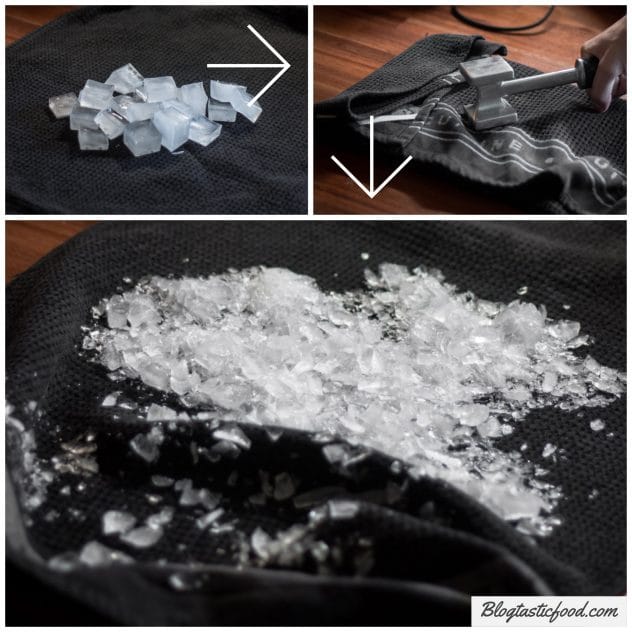 A step by step series of photos showing how to crush your own ice.