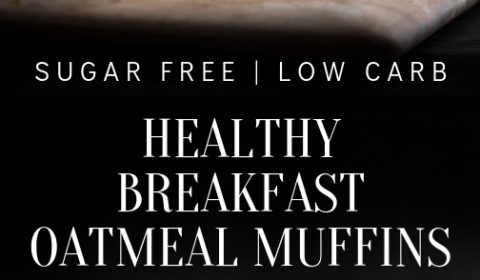 An apple cinnamon healthy oatmeal muffin recipe presented in the form of a pin for Pinterest.