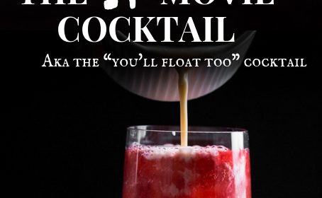 An IT movie cocktail recipe post presented in the form of a pin for Pinterest.
