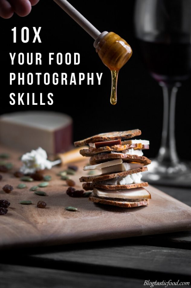 A pinterest front cover for my food photography mastery course page.